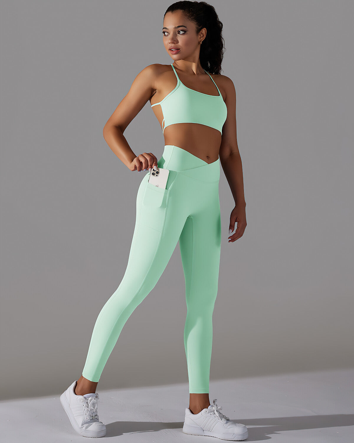 Selene Seamless Pocket Scrunch Leggings - Green