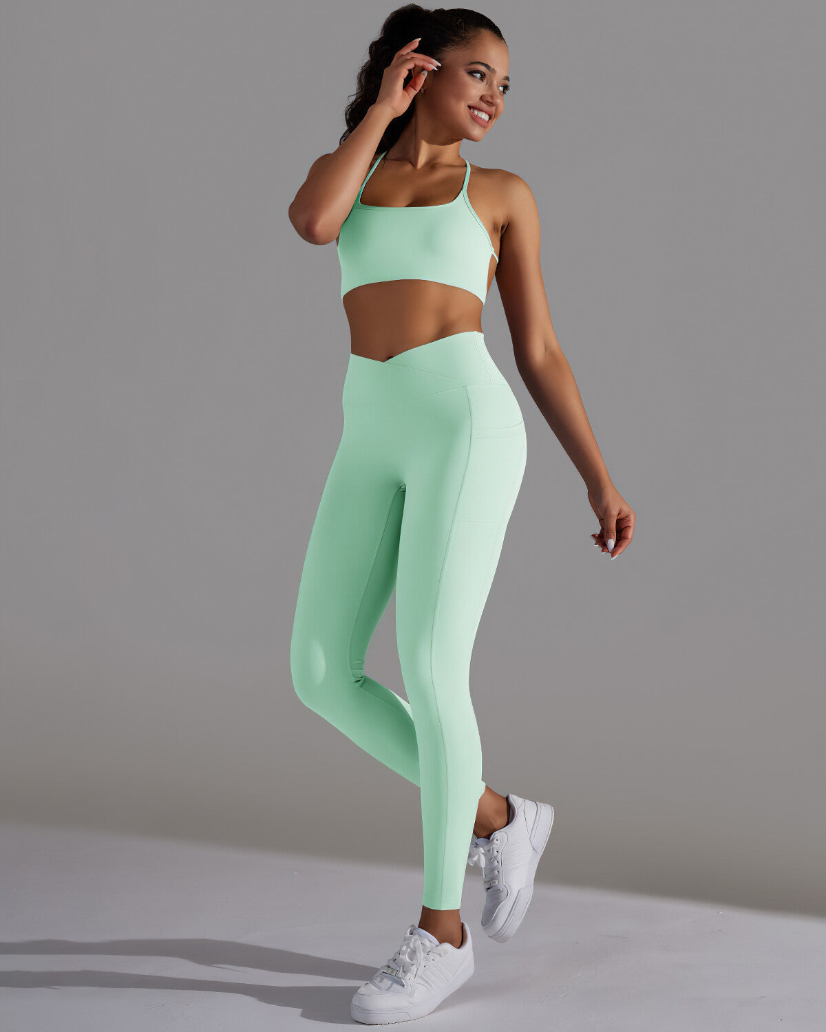 Selene Seamless Pocket Scrunch Leggings - Green