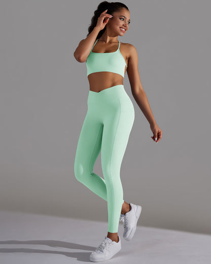 Selene Seamless Pocket Scrunch Leggings - Green