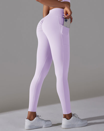 Selene Seamless Pocket Scrunch Leggings - Purple