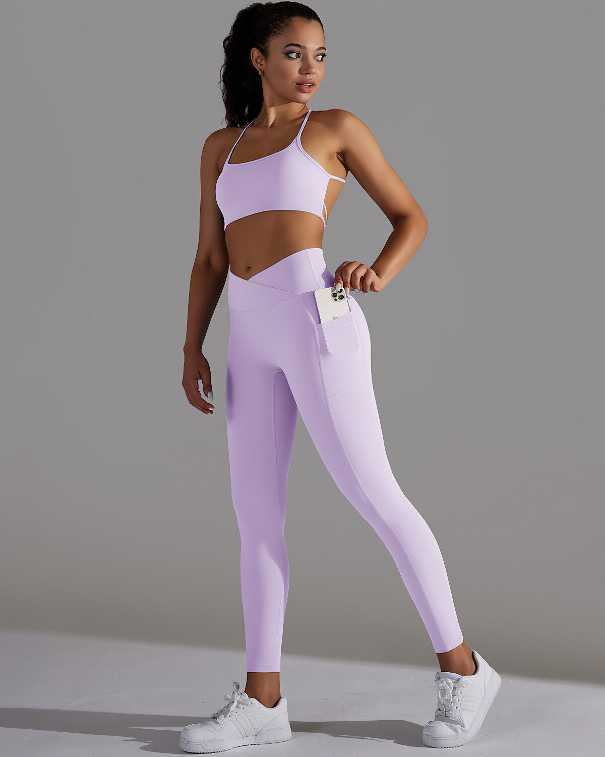 Selene Seamless Pocket Scrunch Leggings - Purple