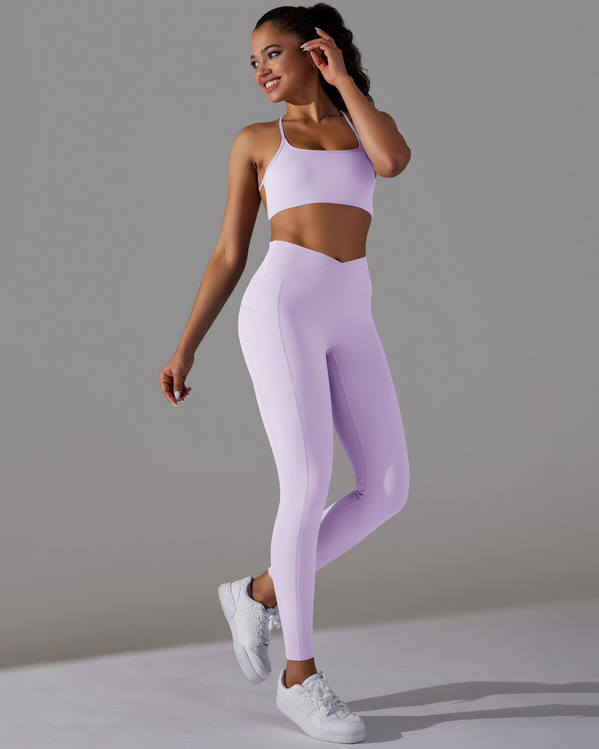 Selene Seamless Pocket Scrunch Leggings - Purple