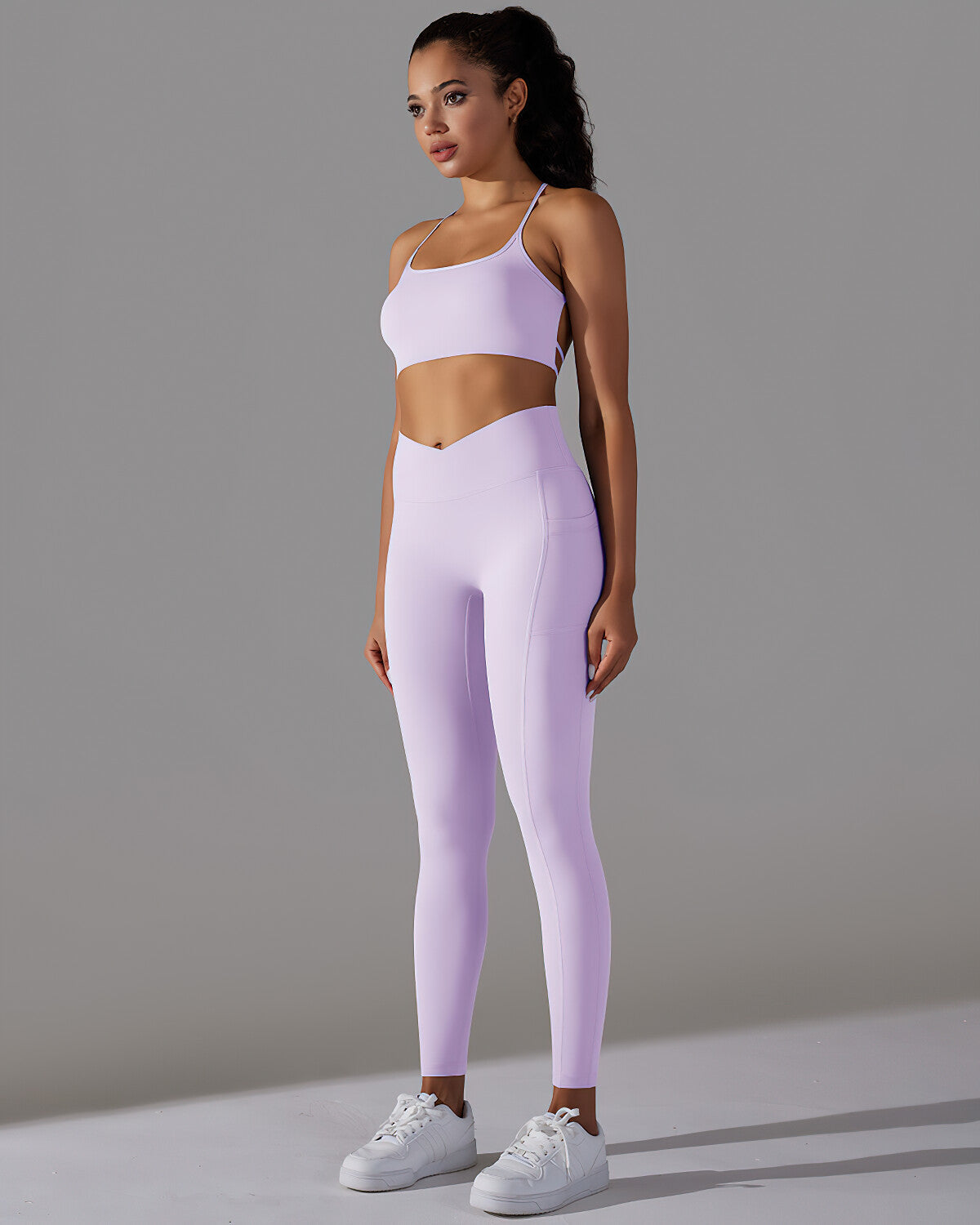 Selene Seamless Pocket Scrunch Leggings - Purple