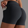 Selene Seamless Pocket Scrunch Shorts - Black