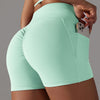 Selene Seamless Pocket Scrunch Shorts - Green