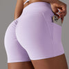 Selene Seamless Pocket Scrunch Shorts - Purple