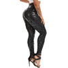 PU Leather Shaping Elasticated Leggings - Graffiti