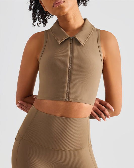 Skyla Crop Top - Khaki