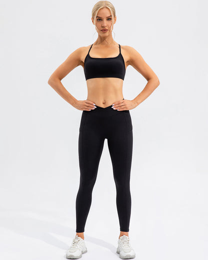 Sophie Scrunch Pocket Leggings - Black