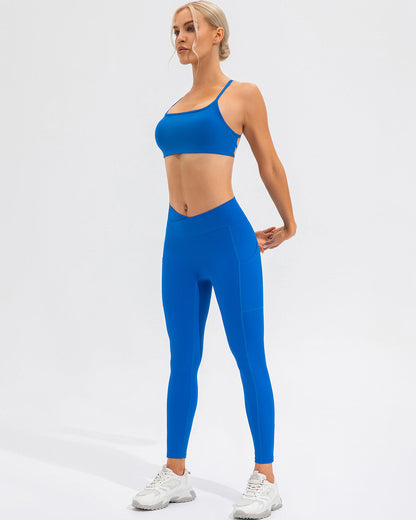 Sophie Scrunch Pocket Leggings - Blue