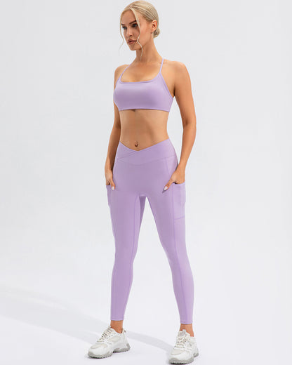 Sophie Scrunch Pocket Leggings - Purple