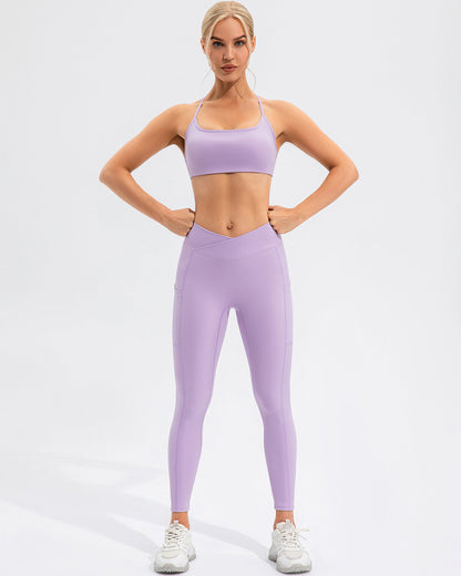 Sophie Scrunch Pocket Leggings - Purple