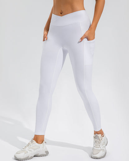 Sophie Scrunch Pocket Leggings - White