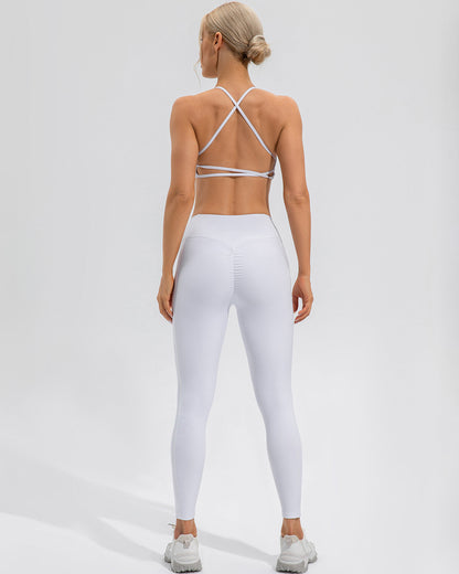 Sophie Scrunch Pocket Leggings - White