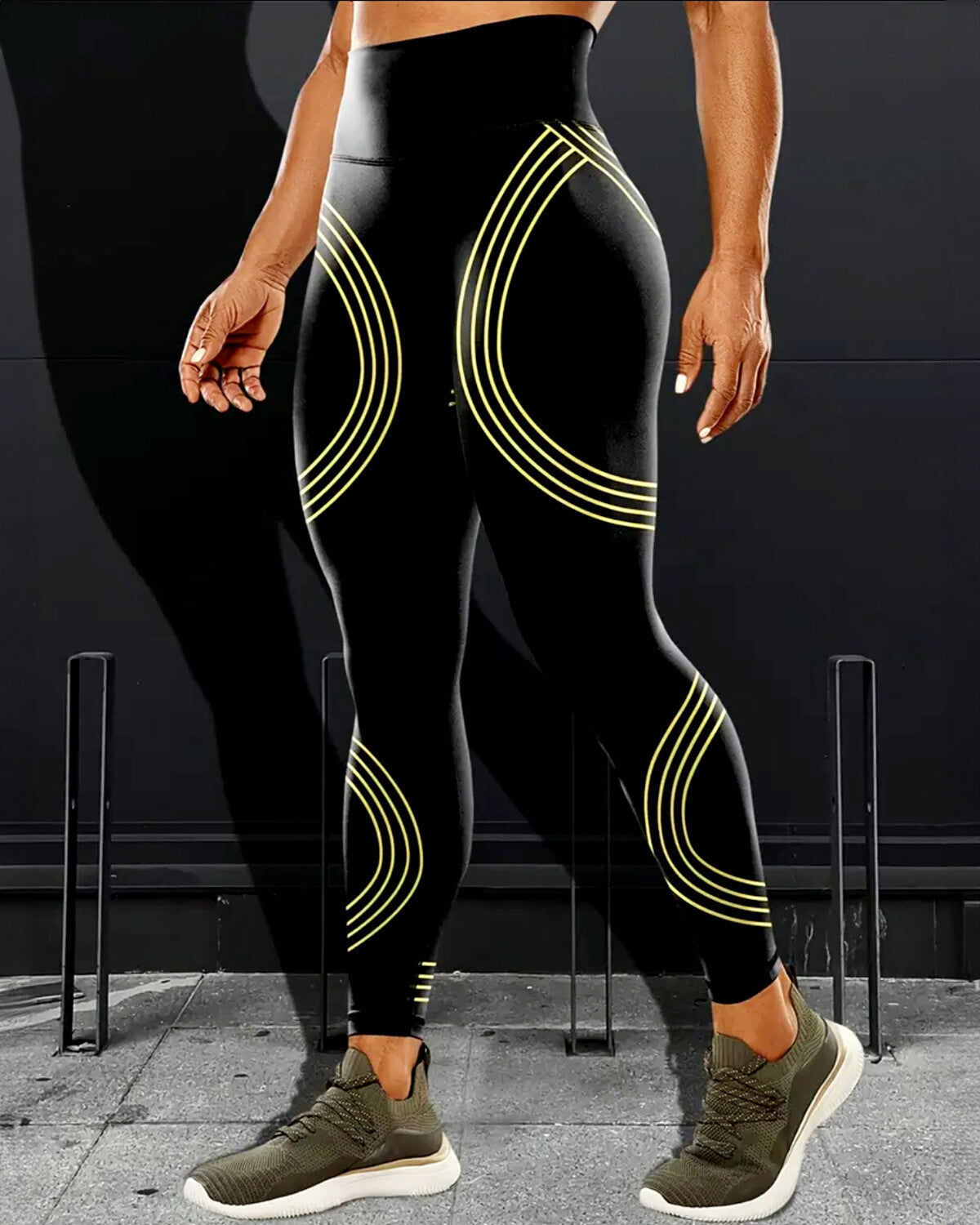 Track Stripe Leggings - Green