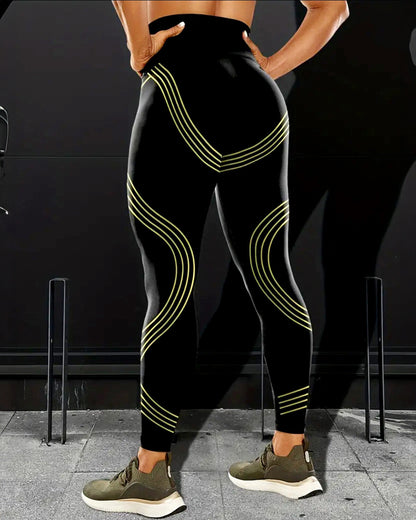 Track Stripe Leggings - Green