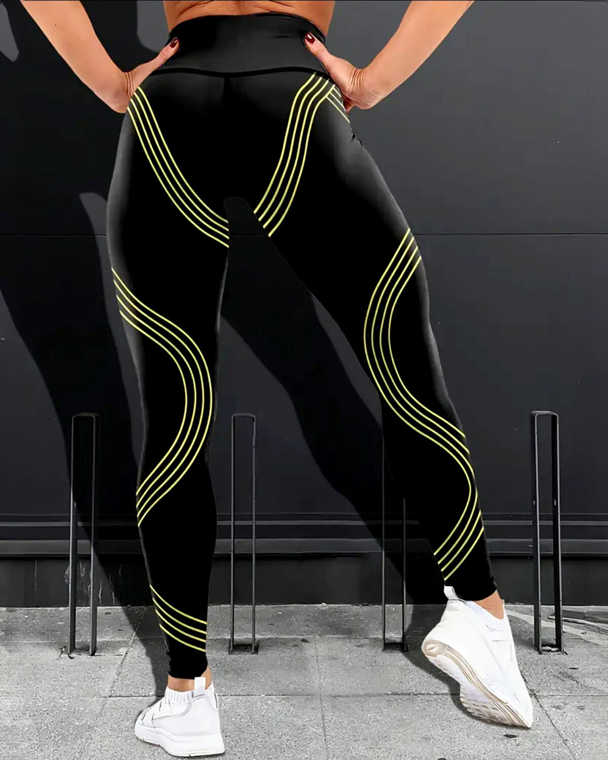 Track Stripe Leggings - Green