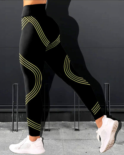 Track Stripe Leggings - Green