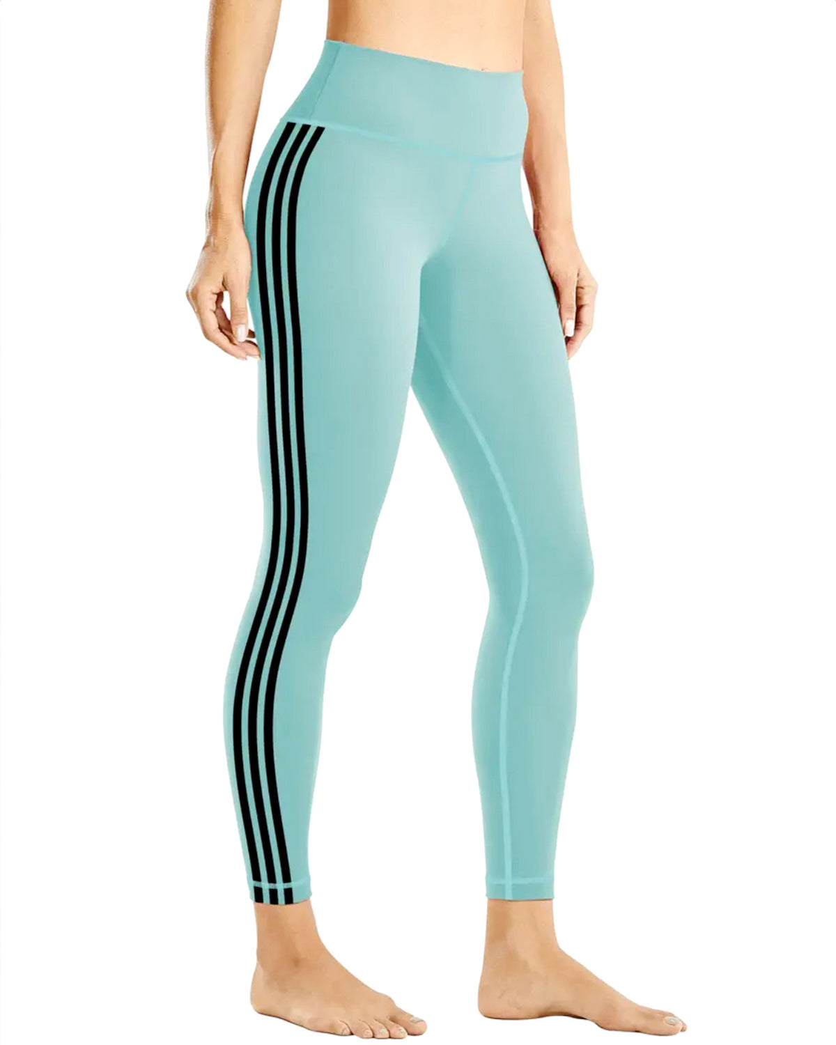 Tri-Stripe Leggings - Green Black