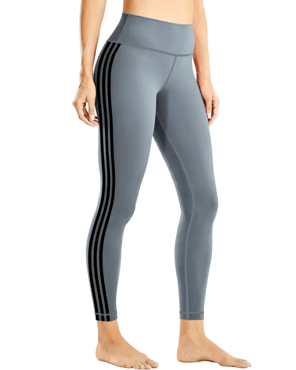 Tri-Stripe Leggings - Grey Black