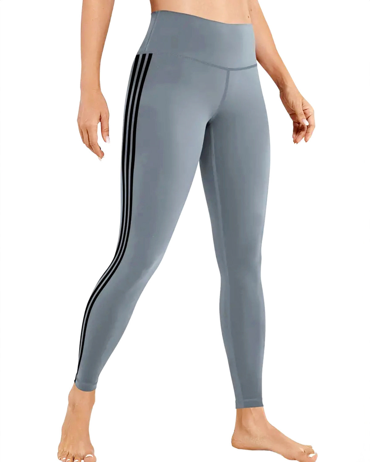 Tri-Stripe Leggings - Grey Black