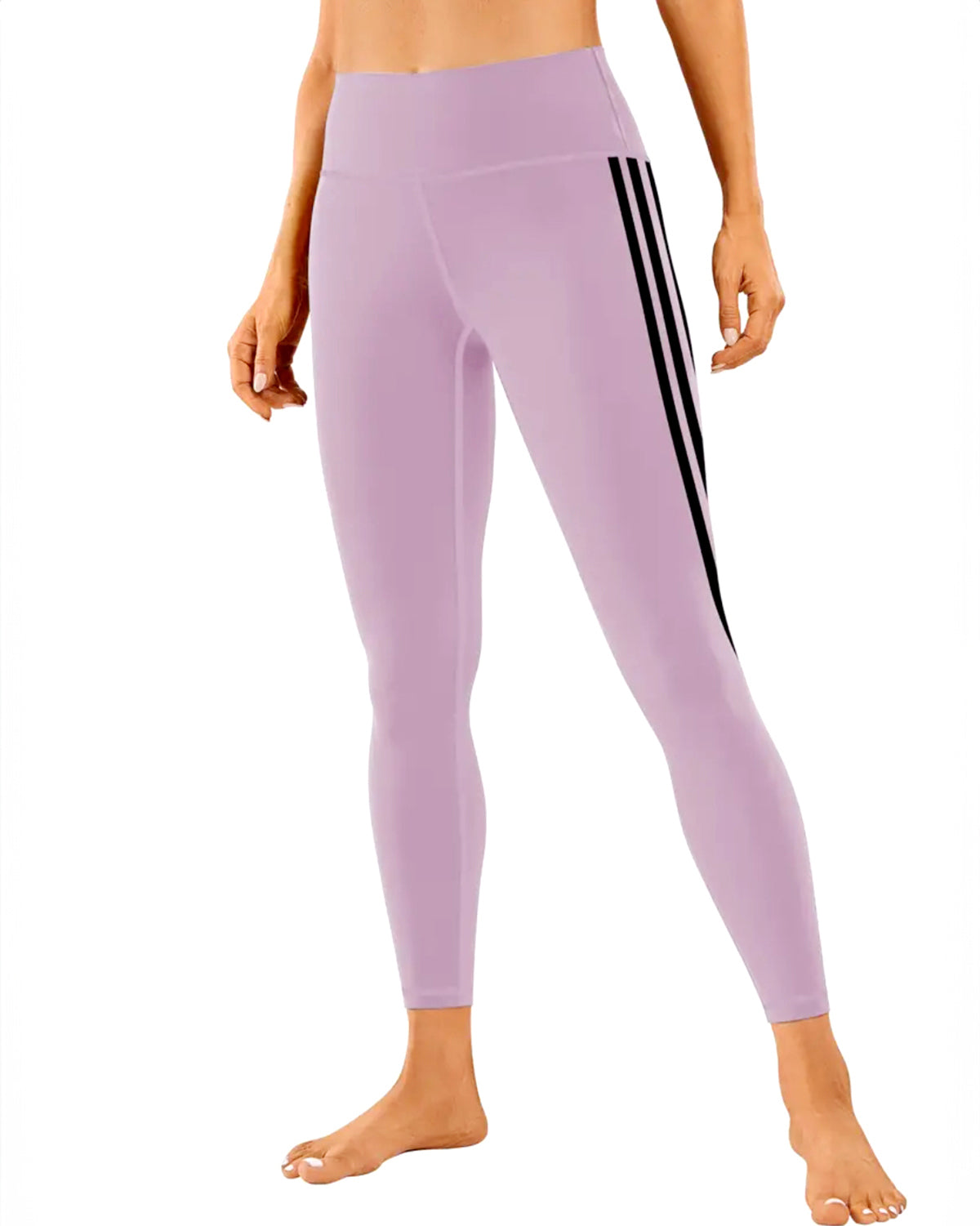 Tri-Stripe Leggings - Purple Black