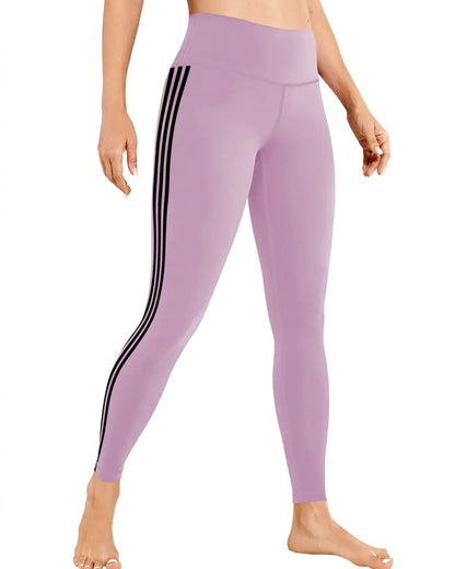 Tri-Stripe Leggings - Purple Black