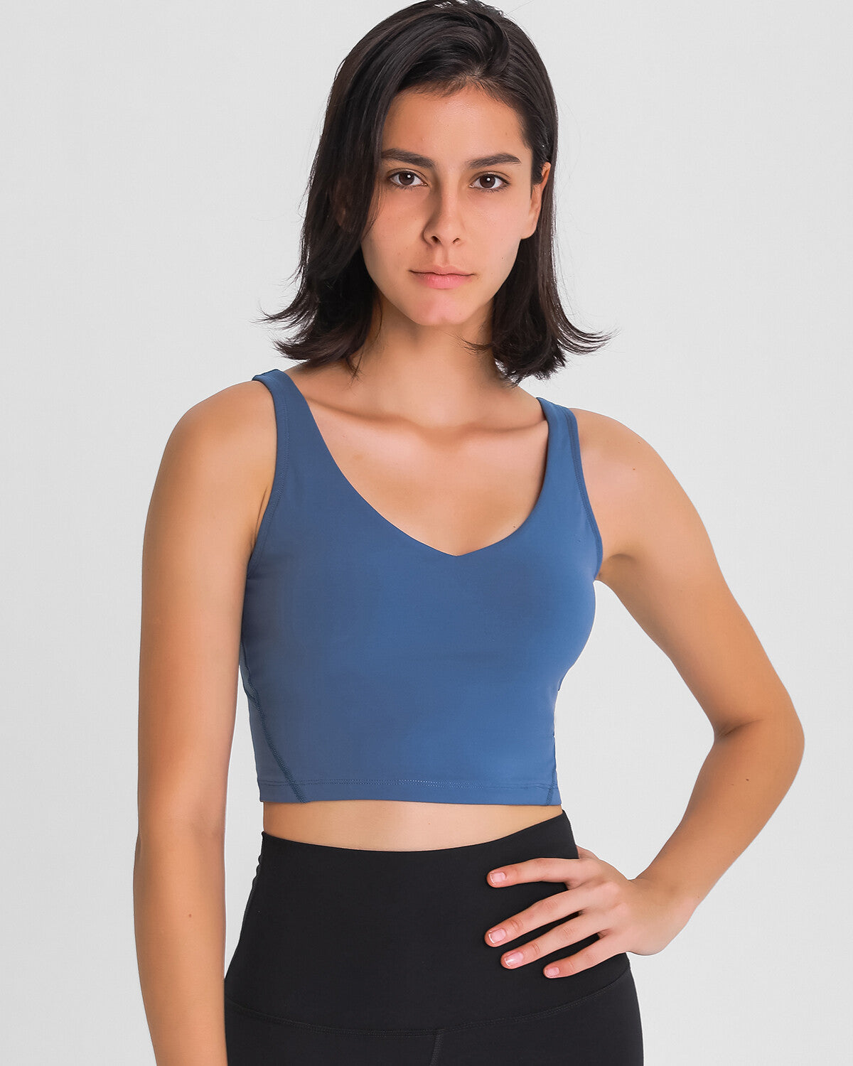 Zelda Crop Top - Tin Blue