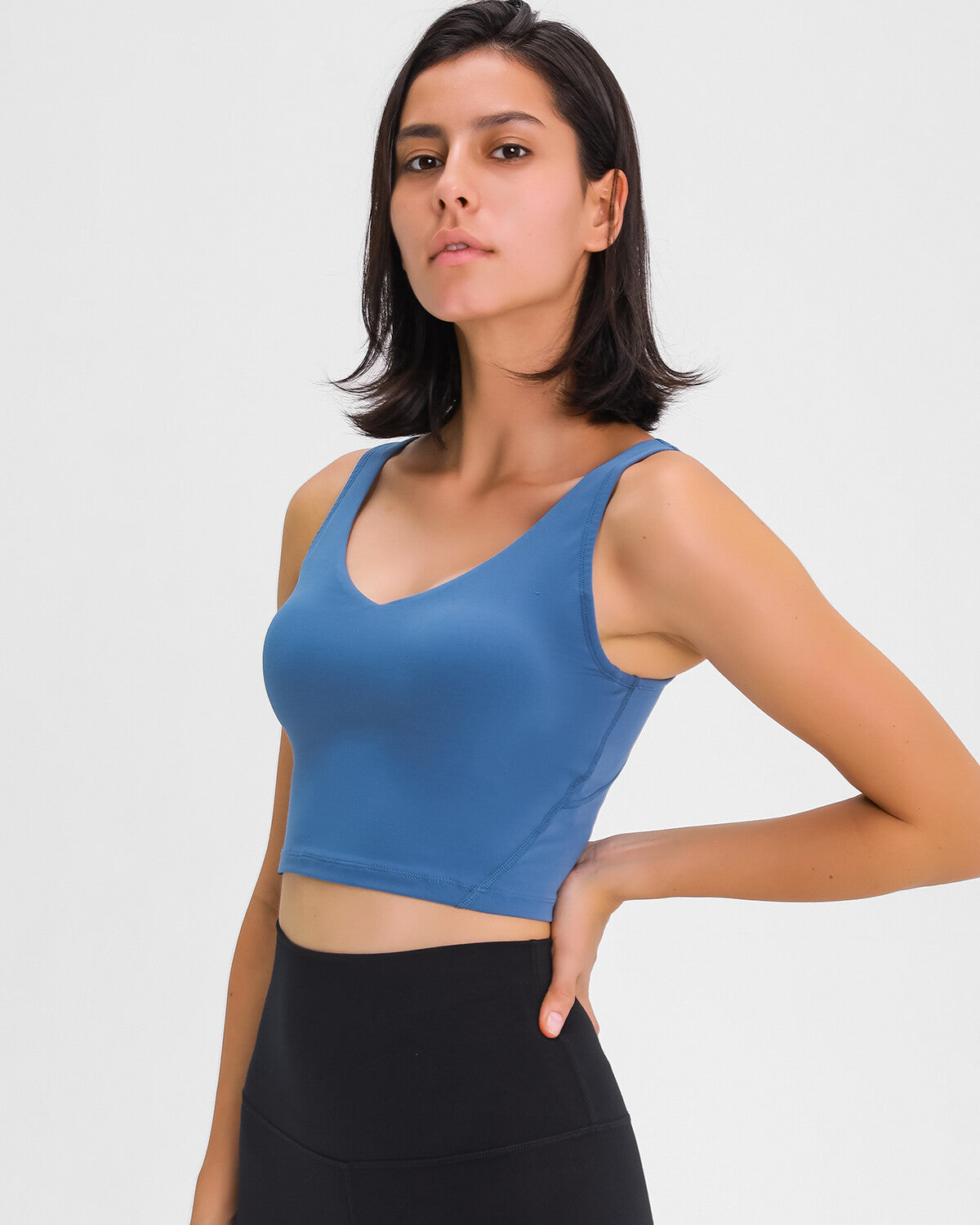 Zelda Crop Top - Tin Blue