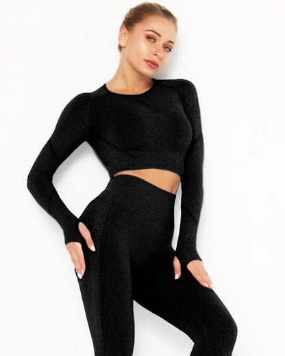 Amplify Scrunch Seamless Long Sleeve - Black