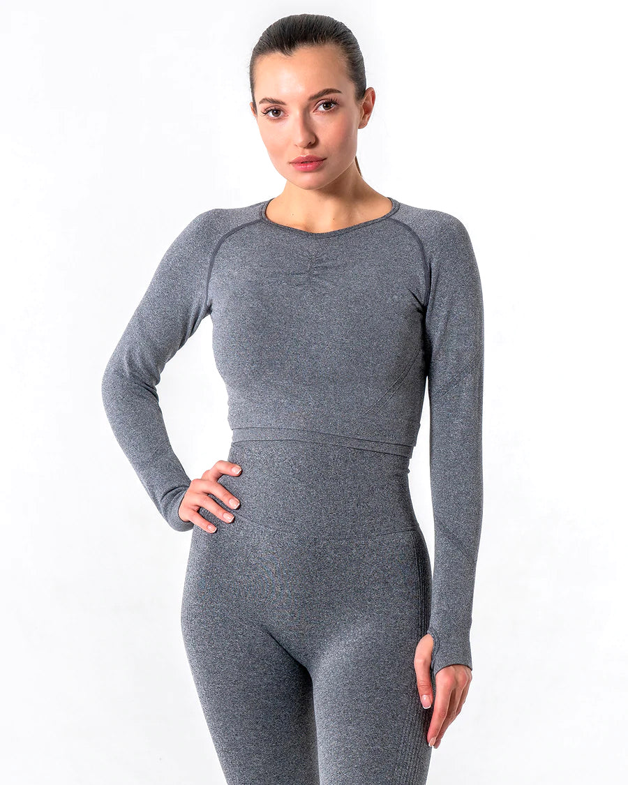 Amplify Scrunch Seamless Long Sleeve - Dark Gray