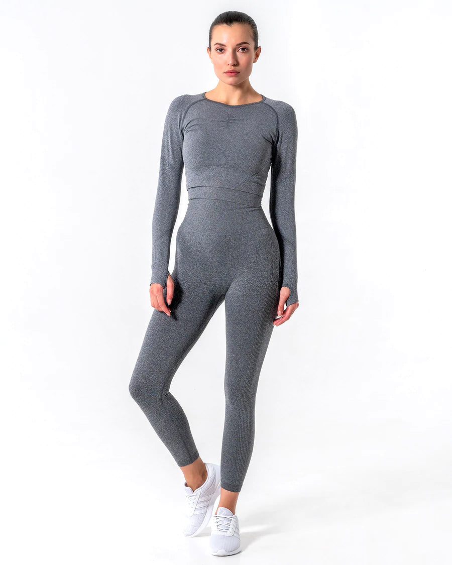 Amplify Scrunch Seamless Long Sleeve - Dark Gray