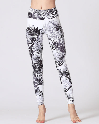 Black & White Tropical Leggings