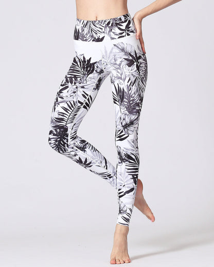 Black & White Tropical Leggings