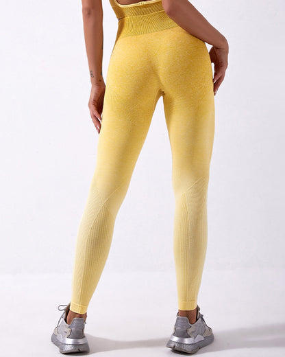 Calico Ombre Seamless Leggings - Yellow