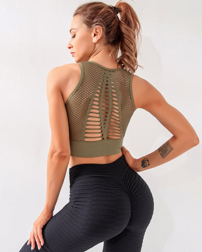 Xena Mesh Back Sports Bra - Green