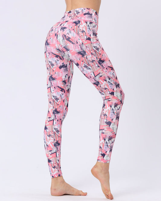 Pink Abstract Pocket Leggings