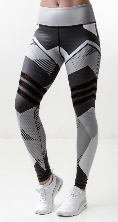 Abstract Lift Fitness Leggings - Black