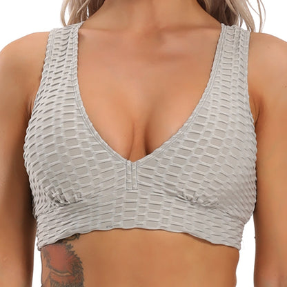 Push-Up Fitness Bra - Light Grey