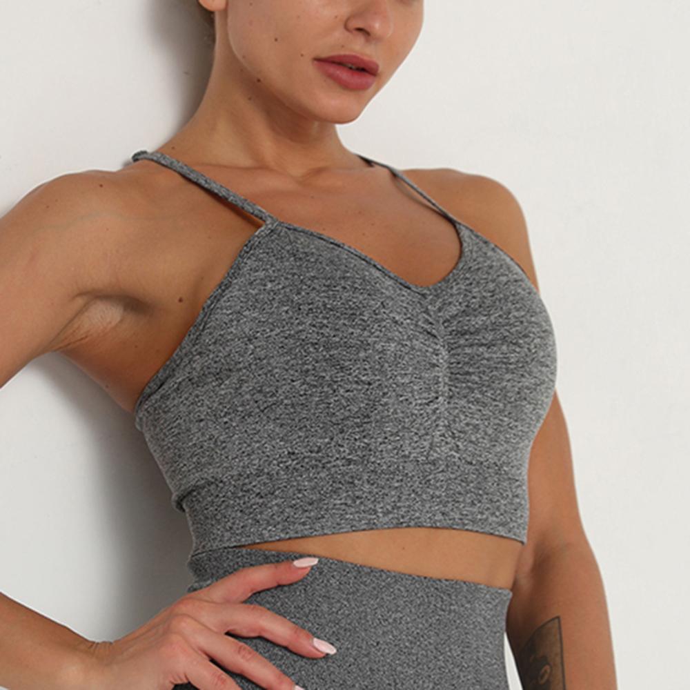 Grå Seamless Sport BH Topp Grey S 45ca, Grey, Abstrakt & Geometriskt