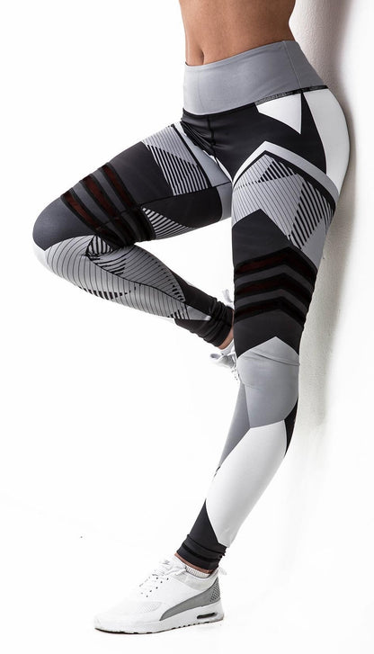 Abstract Lift Fitness Leggings - Black