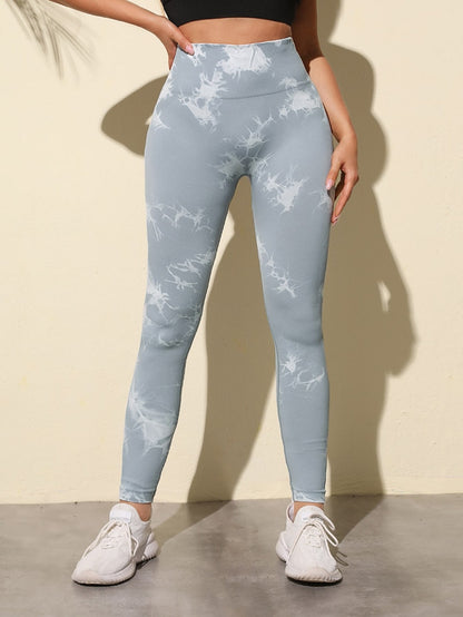 Luna High-waisted Marble Leggings - Light Grey