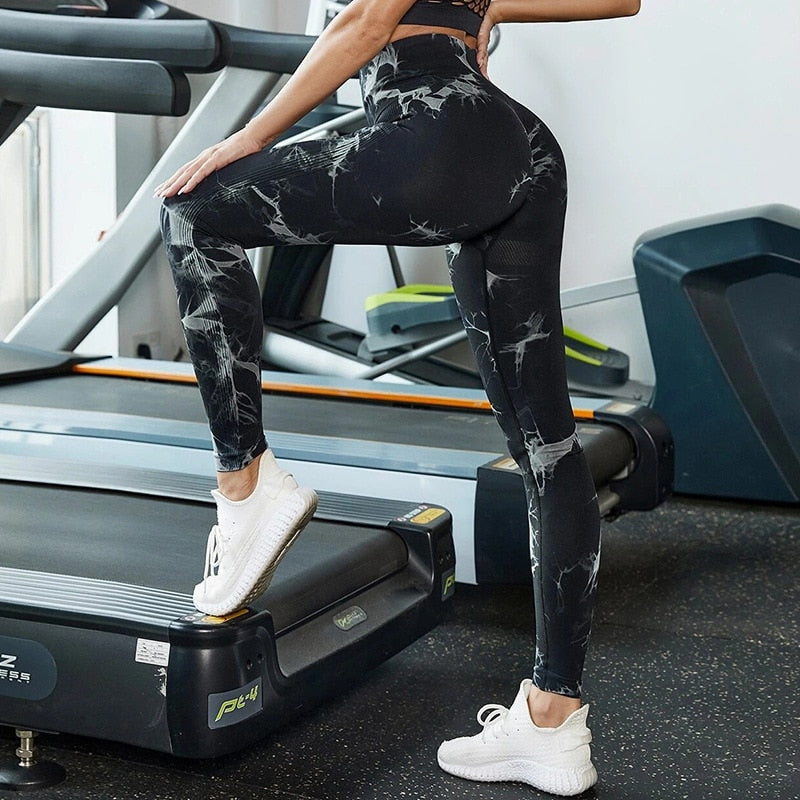 Luna High waisted Marble Leggings Black Lift Leggings