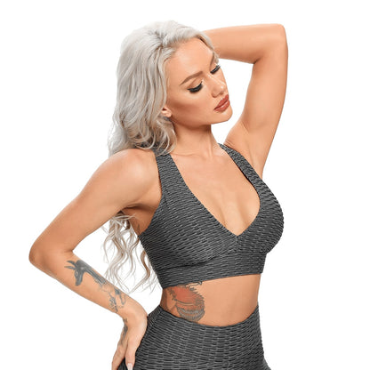 Push-Up Fitness Bra - Metallic Grey