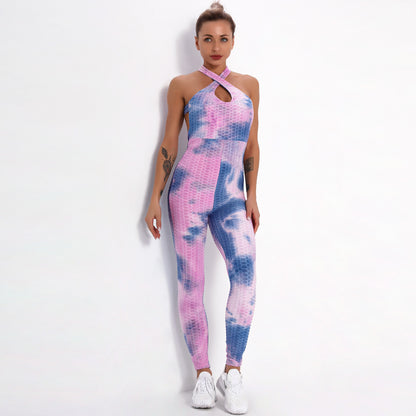 BOOTY LIFTING X ANTI-CELLULITE PINK & BLUE JUMPSUIT